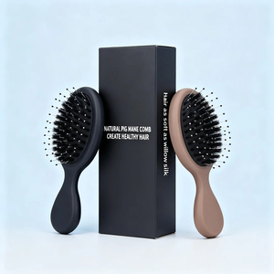 Brosse à <span class=keywords><strong>cheveux</strong></span> ronde mini en gros, en poils <span class=keywords><strong>de</strong></span> sanglier lisses, pour massage, brosse <span class=keywords><strong>de</strong></span> salon économique pour femmes aux <span class=keywords><strong>cheveux</strong></span> longs ou courts - Product Image 5