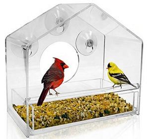 Şeffaf akrilik kuş besleyici açık kafes asılı kuş besleyici açık aviary pencere suckers - Product Image 1