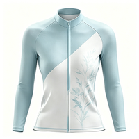 Maillot de cyclisme personnalisé pour femme à manches longues, coupe athlétique, respirant, imprimé, avec gel de compression et grip, anti-odeur, kit d'équipe