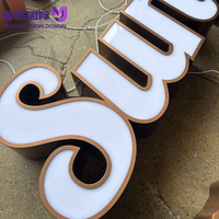 Lettres en relief LED double face personnalisées, étanches, en acrylique 3D, haute luminosité, éclairées par l'avant, pour les magasins en extérieur, directement de l'usine