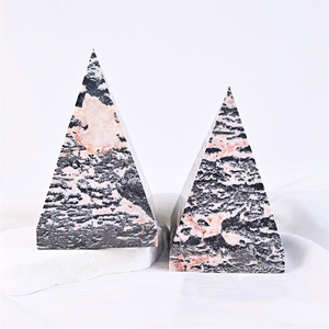 Pirámides de cristal espiritual natural Pirámide de jaspe de cebra <span class=keywords><strong>rosa</strong></span> para equilibrio de Reiki de meditación - Product Image 2