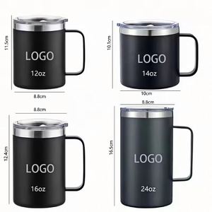 Vaso Térmico de Acero Inoxidable con Aislamiento al Vacío de Doble Pared de 12 oz con Logotipo Personalizado, Recubrimiento en Polvo, Taza de Café para Camping con Tapa - Product Image 4
