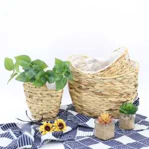 Made In China custom size hand woven sea grass flower plant pot storage basket wholesaler