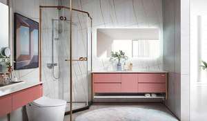 <span class=keywords><strong>Meuble</strong></span> de salle de bain mural de style nordique avec lavabo encastré blanc et miroir carré, fabricant d'armoires de salle de bain modernes - Product Image 6