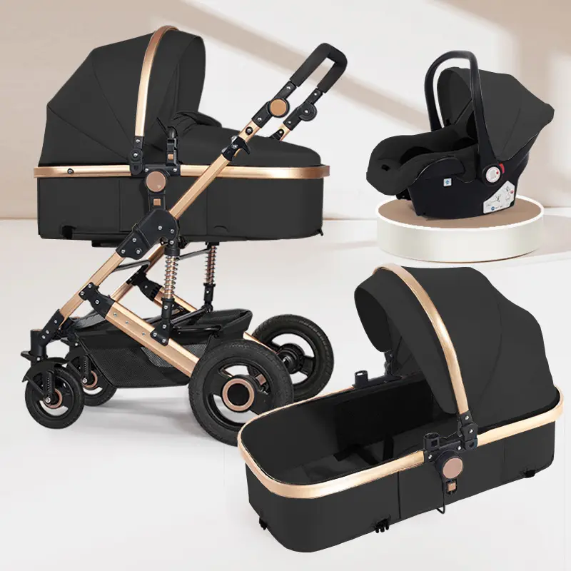 High landscape baby carriage can sit and lie down, lightweight folding and shock absorption baby stroller