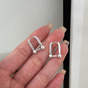 S925 Sterling Silver U Shape <b>Cuff</b> <b>Earrings</b> Geometric Design Everyday Wear Women's Jewelry - Product Image 1