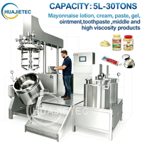 Mélangeur émulsifiant sous vide industriel HUAJIETEC contrôlé par PLC pour la fabrication de détergents, de gels cosmétiques, de crèmes et de dentifrices