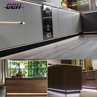 Plinthe en profilé d'aluminium à LED plinthe de sol étanche Plaque de pied d'armoire de cuisine avec barre d'éclairage à capteur LED