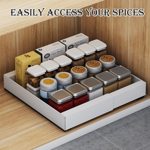 Organizador de Gabinetes Adhesivo sin Taladro, Estantes Deslizantes para Gabinetes con Marco, para <span class=keywords><strong>Cocina</strong></span> y <span class=keywords><strong>Despensa</strong></span>, Ancho Ajustable - Product Image 5
