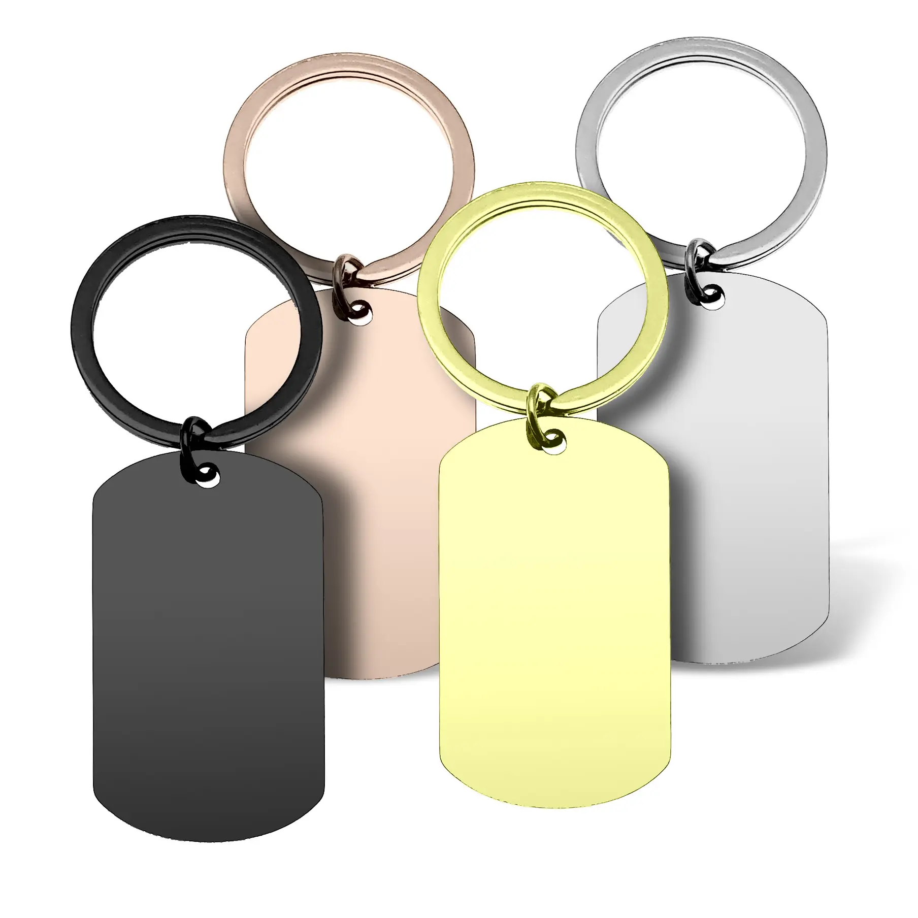 Tùy chỉnh in logo trống Kẽm hợp kim kim loại Keychain Gương trống thương hiệu quân sự hình dạng thương hiệu thép không gỉ Keychain