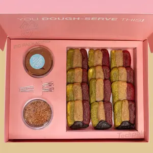Eco Friendly Takeout Blue Cookies Box Crepe Cupcake Bakery Chocolate Truffles Catering Paper Box Packaging With Dividers