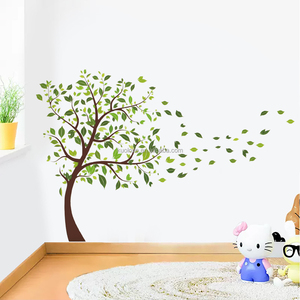 <span class=keywords><strong>Grand</strong></span> <span class=keywords><strong>arbre</strong></span> plante verte Stickers muraux salon chambre décoration papier peint auto-adhésif peinture PVC Stickers muraux - Product Image 5