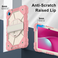 Étui robuste antichute pour T-Mobile Revvl Tab 2 10.1 2025 avec support rotatif à 360°, dragonne et bandoulière, bicolore, pour enfants, OEM ODM