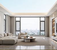 Fenêtre à battant en alliage d'aluminium insonorisée et coupe-vent avec double vitrage trempé et moustiquaire en acier inoxydable pour balcon, villa, chambre et cuisine