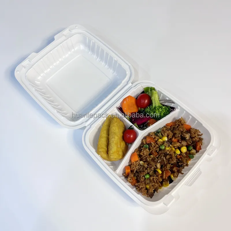 Food Grade Restaurant Plastic Maaltijddozen Wegwerp Op Maat Bedrukte Sandwich To Go Box Piepschuim Container Vervanging