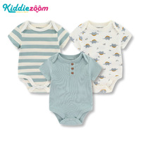 Ensemble trois pièces pour enfants vente chaude transfrontalière body côtelé nouveau-né à manches courtes costume rampant solide bébé barboteuse étrangère