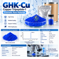 GHK-Cu Copper Tripeptide-1 Bubuk Biru Bahan Kosmetik untuk Formula Perawatan Kulit
