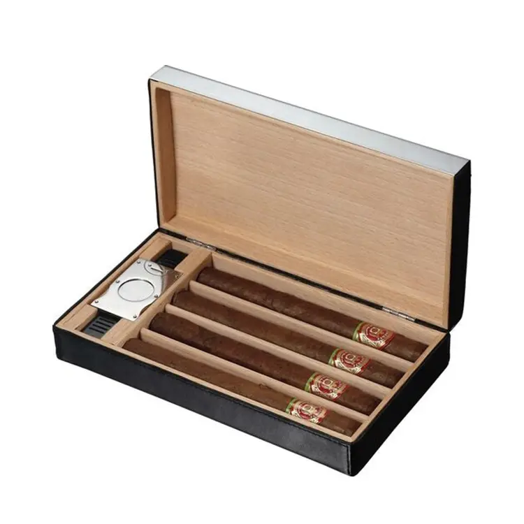 Carbon fiber humidor cigar humidor solid wood cedar wood moisturizing box cigar box