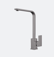 Robinet de cuisine carré en acier inoxydable 304, mélangeur chromé, pivotant à 360 degrés, eau chaude et froide, pour évier de cuisine