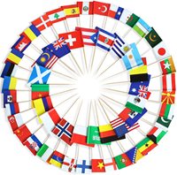 Nouveau lot de 100 cure-dents décoratifs en forme de drapeau de Turquie et de drapeaux de pays variés, mini-piques à cupcakes décorées
