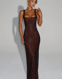 Alibuy <span class=keywords><strong>Robe</strong></span> Bretelles Sexy Paillettes Diamant Maille à Bandoulière Tendance Vêtements Femme Agent d'Achat - Product Image 4