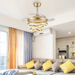 Ventilador de Techo <span class=keywords><strong>con</strong></span> Luz LED y <span class=keywords><strong>Control</strong></span> <span class=keywords><strong>Remoto</strong></span>, <span class=keywords><strong>con</strong></span> Aspas Retráctiles Ocultas de 3 Hojas, para Dormitorio o Comedor - Product Image 1