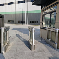 Torniquete de Acceso Peatonal con Reconocimiento Facial, Tarjeta RFID y Código QR para Supermercado, Puerta Giratoria de Seguridad Eléctrica Automática