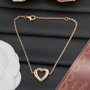 Bracelet cœur à trois anneaux tricolore de style <span class=keywords><strong>Cartier</strong></span> pour femmes, bracelet de luxe haut de gamme - Product Image 4