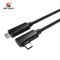Câble VR pour ordinateur, 16 pieds, 90 degrés, 5 Gbps, USB-C mâle vers USB Type C, gaine en PVC tressée, nickelé, charge rapide