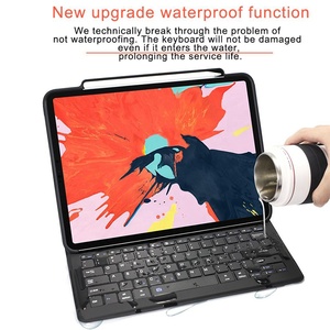 Étui de clavier en cuir PU, étanche antichocs, bluetooth, sans fil, pour <span class=keywords><strong>iPad</strong></span> <span class=keywords><strong>Pro</strong></span> 11 Air 10.9, stocks en usine - Product Image 3