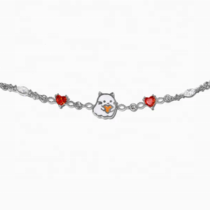 Pulsera de Plata de Ley 925 con Dijes de Corazón de Fantasma de Halloween, Chapada en Oro, para Mujeres y Niñas - Regalo para Fiestas - Product Image 5