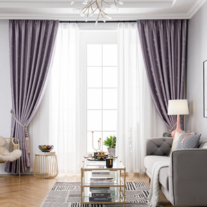 Couleur Pure lumière luxe <span class=keywords><strong>baroque</strong></span> tissu de rideau occultant jacquard rideau <span class=keywords><strong>rideaux</strong></span> sur mesure pour balcon, salon et chambre. - Product Image 3