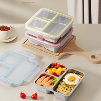 Boîte repas 3 compartiments en acier inoxydable 304, boîte à lunch à portions contrôlées, récipient alimentaire domestique