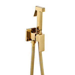 Square Toilet Companion Zinc Alloy <b>Spray</b> Gun High Pressure Flush Valve Wall <b>Mounted</b> Bidet With Easy Installation - Product Image 2