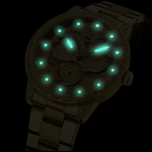 <span class=keywords><strong>Montre</strong></span> mécanique de luxe pour homme, style antique, sport, mécanisme oriental, 44 mm, aiguilles lumineuses, grand calendrier, étanche, acier inoxydable, verre 20 mm - Product Image 5