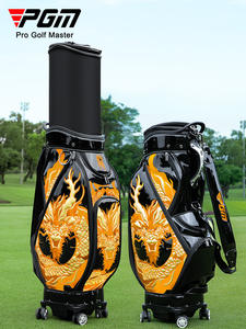 กระเป๋ากอล์ฟ PGM สำหรับผู้ชายผู้หญิงกระเป๋าเดินทางแบบแข็งแบบพับเก็บได้ลาย<span class=keywords><strong>ม้า</strong></span>ราศีลายปักสามมิติสี่ล้อ - Product Image 2