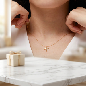 Collar con Colgante de Avión, Chapado en Oro de 14K, Diseño de Avión con Corte de Estrella, Joyería Fina para Mujer - Product Image 2