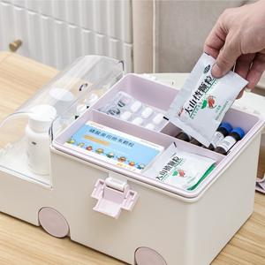 Caja de primeros auxilios familiar portátil de 2 capas, organizador de medicamentos de Material PP y contenedor de emergencia con uso de embalaje de bolsa de alimentos - Product Image 3