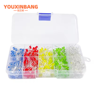 500 pezzi diodi emettitori di luce rotondi a LED 5 valori 3mm Kit di circuiti Multicolor assortiti (rosso/verde/giallo/bianco/blu ogni 100 pezzo) - Product Image 6