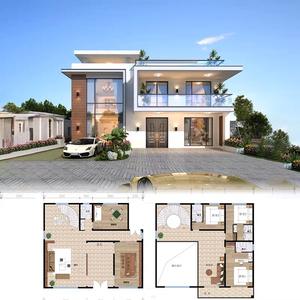 Casa moderna a un piano tetto piano prefabbricato piccola casa con 2 camere da letto, cucina e soggiorno - Product Image 2