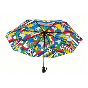 Automatic On Off <b>Umbrella</b> Private Label Soccer Pattern Compact Folding <b>Windproof</b> Waterproof Custom Branding Promotion - Product Image 2