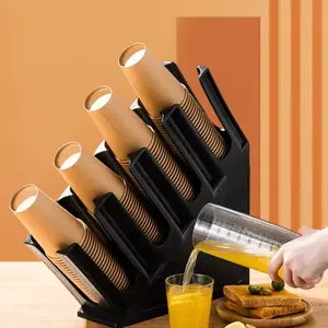 Nhựa màu đen 4 ngăn cup và nắp chủ nước giải khát cup Organizer cho bar & Cafe