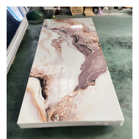 Panneau mural en PVC marbré brillant résistant aux UV pour projet de construction résidentielle 1220*2440mm Installation facile Imperméable Ignifuge