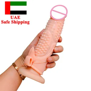 SHUNQU 7.5 pouces réutilisable manchon de pénis gros pénis Extender préservatif Cock Extension Dick élargissement Sex Toys pour hommes