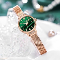SINOBI Luxus Damenuhr Echtes Japan Miyota 2025 Quarzwerk Grünes Zifferblatt Roségold Damenarmbanduhr Versandbereit