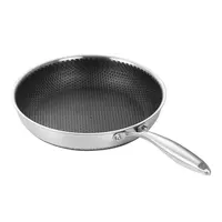 Stainless Steel Frying Pan Non-Stick Cooking Frypan Cookware 30cm Honeycomb  Single Sided - Amazingooh Wholesale