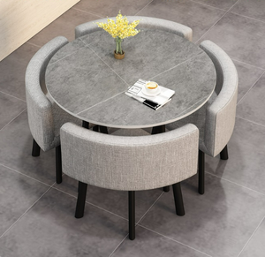 Combinaison table et chaise de salle à manger familiale moderne en fer simple - Product Image 4