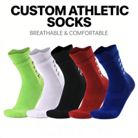 Chaussettes de football pour hommes de haute qualité, écologiques, respirantes, antidérapantes, avec semelle en tissu éponge absorbant la transpiration, chaussettes de sport personnalisées en gros