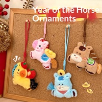 Porte-clés décoratif Tengyi en peluche 3D, motif cheval de dessin animé, frais et tendance, pour sac à dos, personnalisable en couleurs et logo
