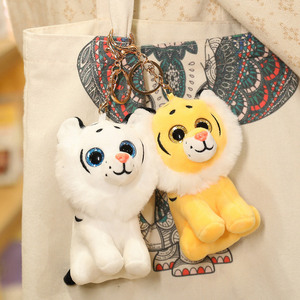 Selvaggi e realistici giocattoli di peluche animali di tigre farciti di peluche del bambino di tigre con glitter occhi di peluche per decorazione della borsa - Product Image 5